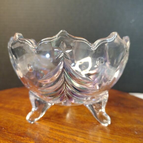 Mikasa Holiday Evergreen Emerald 3-Footed 6" Open Candy Dish Bowl‎ - Picture 6 of 10